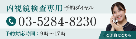 内視鏡検査専用 予約ダイヤル 03-5284-8230