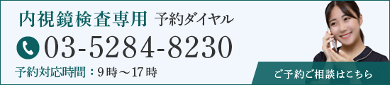 内視鏡検査専用 予約ダイヤル 03-5284-8230