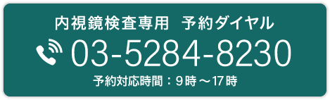 内視鏡検査のお問い合わせはこちら 03-3882-7149