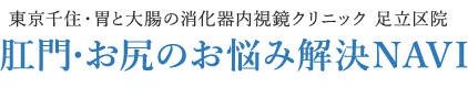 東京千住・胃と大腸の消化器内視鏡クリニック 足立区院 肛門・お尻のお悩み解決NAVI