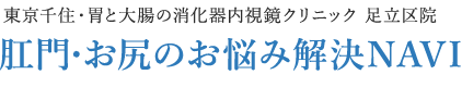 東京千住・胃と大腸の消化器内視鏡クリニック 足立区院 肛門・お尻のお悩み解決NAVI